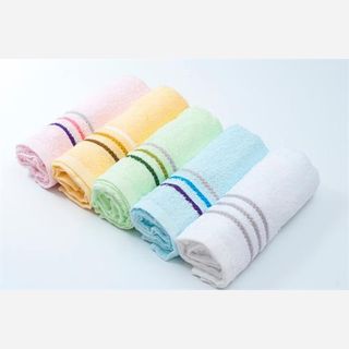 W8 100% cotton stripe border face towel